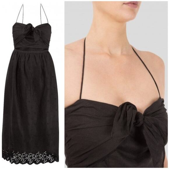 Zimmerman Iris Picnic Dress 100% Linen in Black Size 1 NWT $795 - Picture 12 of 14